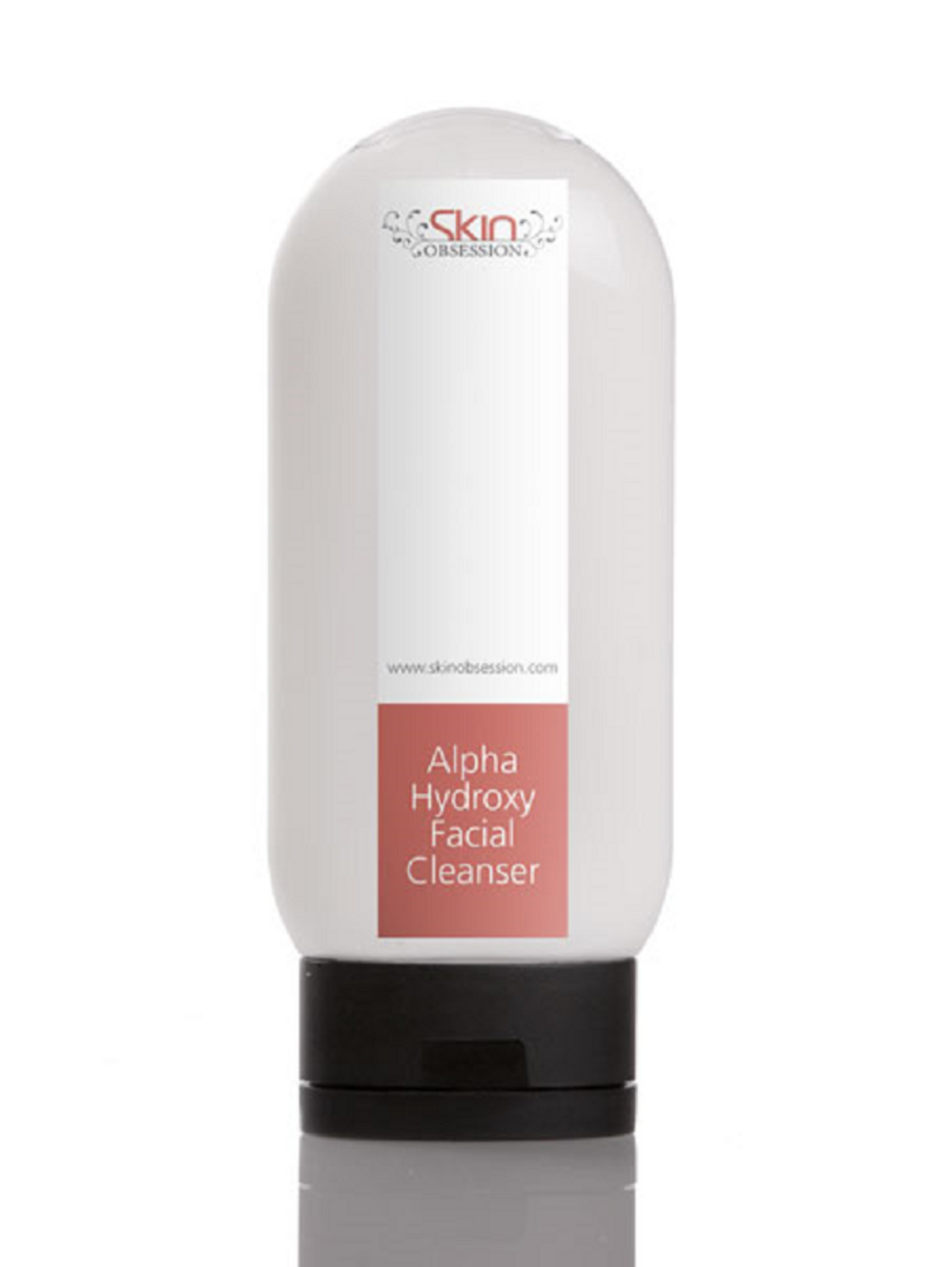 Alpha Hydroxy Facial Cleanser bottle with a white label on a white background