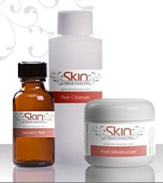 Three skincare products from the brand 'Skin' on a white background