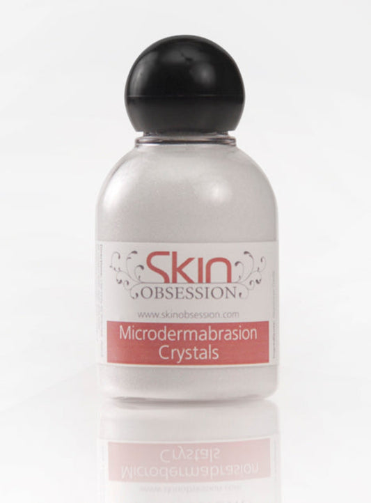 Bottle of Skin Obsession Microdermabrasion Crystals on a white background