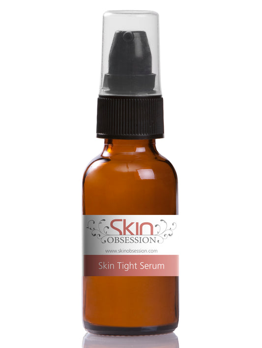 Amber bottle labeled Skin Obsession Skin Tight 