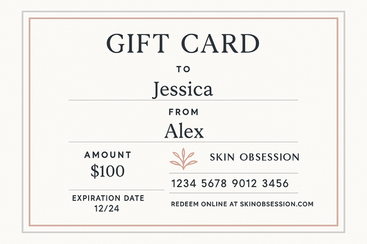 e-gift card white background, dark almost black writing with gray and salomon pink with standard fields