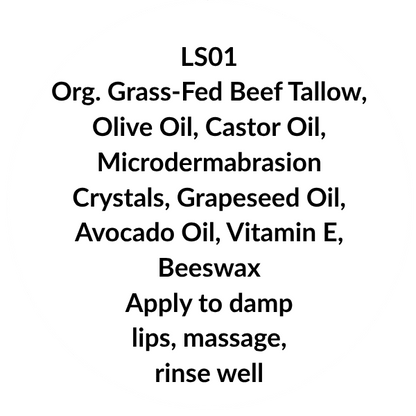 Grass Fed Tallow Olive and Castor Oil Lip Scrub - Skin Obsession