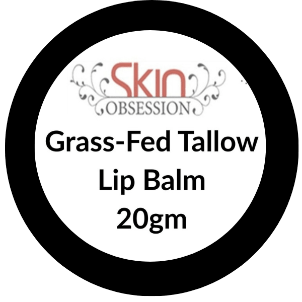 Grass Fed Tallow with Castor Oil Olive Oil and Avocado Oil Lip Balm - Skin Obsession