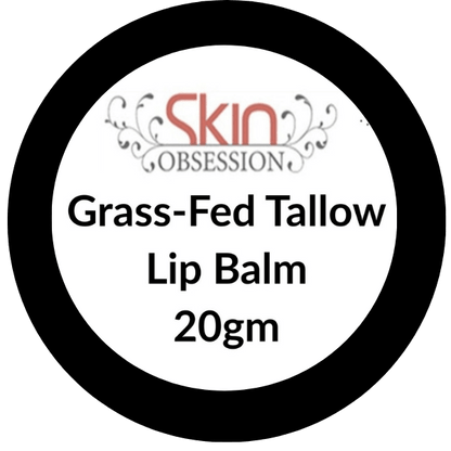 Grass Fed Tallow with Castor Oil Olive Oil and Avocado Oil Lip Balm - Skin Obsession
